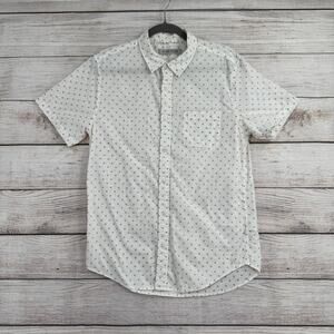 Outerknown Organic Cotton Sunburst Button Down Shirt Mens Small White Tan